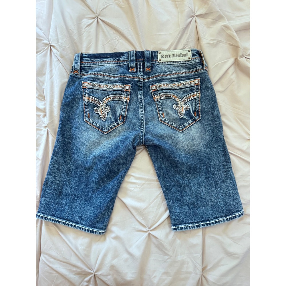 Rock Revival Bermuda Denim Shorts Y2K Size 29 NANCY